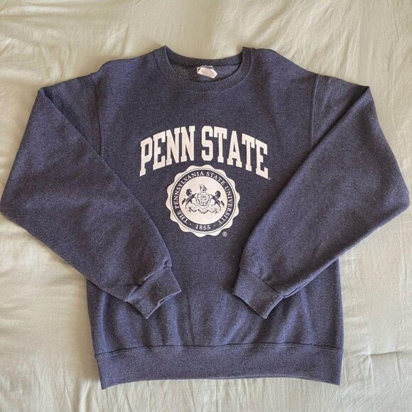 Jerzees Men's Blue and White Sweatshirt - Picture 1 of 3